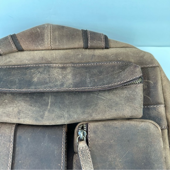 Luxeoria Genuine Leather Travel Backpack Handmade Retro Style NWT - Picture 9 of 15